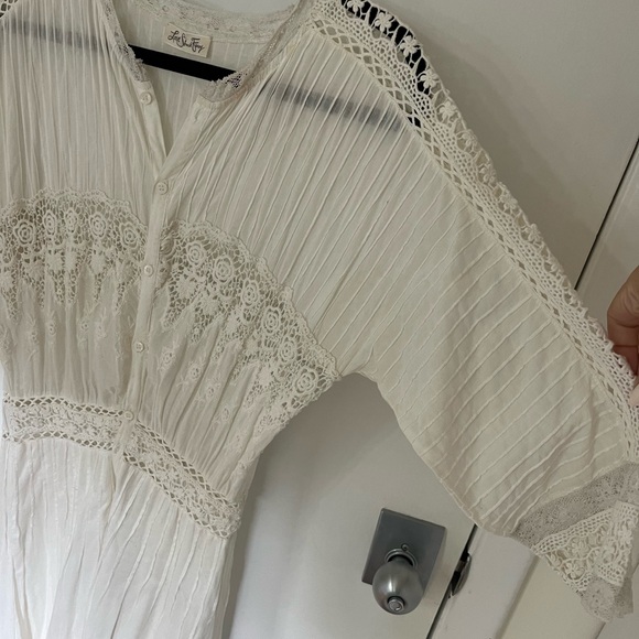 Classic Love Shack Fancy Long Lace Dress - size L - Picture 4 of 6